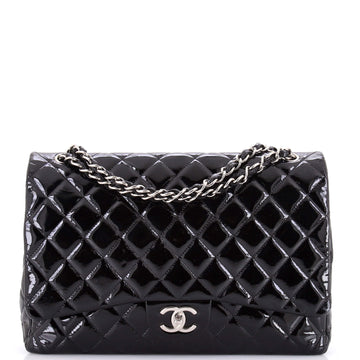Chanel Classic Double Flap Bag Quilted Patent Maxi