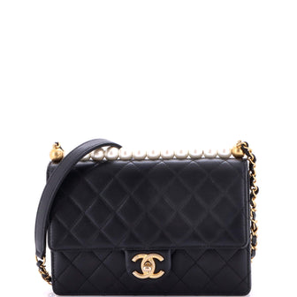 Chanel Chic Pearls Flap Bag Quilted Lambskin Small