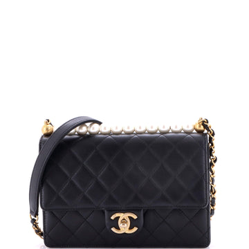 Chanel Chic Pearls Flap Bag Quilted Lambskin Small