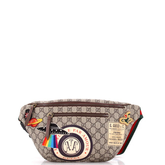 Gucci Courrier Zip Belt Bag GG Coated Canvas with Applique