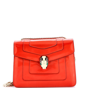 Bvlgari Serpenti Forever Square Shoulder Bag Metallic Leather Small