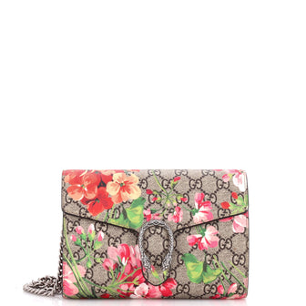 Gucci Dionysus Chain Wallet Blooms Print GG Coated Canvas Small