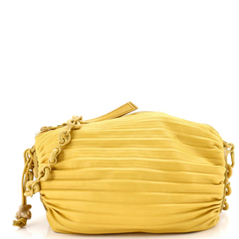 Loewe Bracelet Chain Pouch Shoulder Bag Pleated Leather