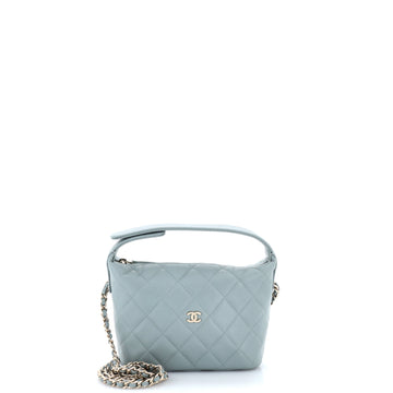Chanel CC Hobo Clutch with Chain Quilted Caviar