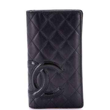 Chanel Cambon Bifold Wallet Quilted Lambskin Long