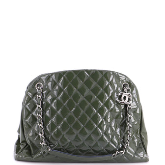 Chanel Just Mademoiselle Bag Quilted Patent Large