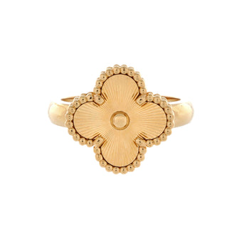 Van Cleef & Arpels Vintage Alhambra Ring Guilloche 18K Yellow Gold