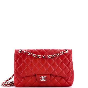 Chanel Vintage Classic Double Flap Bag Quilted Caviar Jumbo