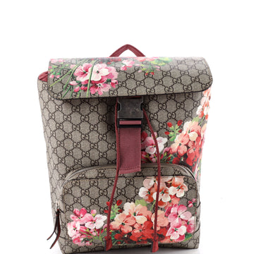 Gucci Buckle Backpack Blooms Print GG Coated Canvas Medium