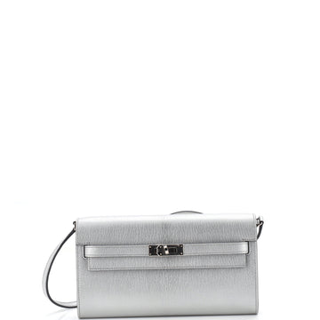 Hermes Kelly To Go Wallet Metallic Chevre Chamkilight