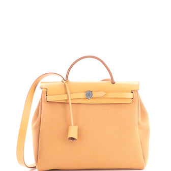 Hermes Herbag Zip Verso Leather and Toile 31
