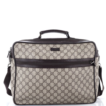 Gucci Front Zip Camera Bag GG Coated Canvas Large