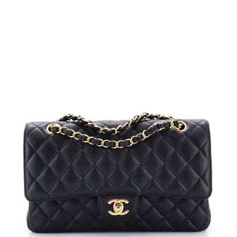 Chanel Classic Double Flap Bag Quilted Caviar Medium