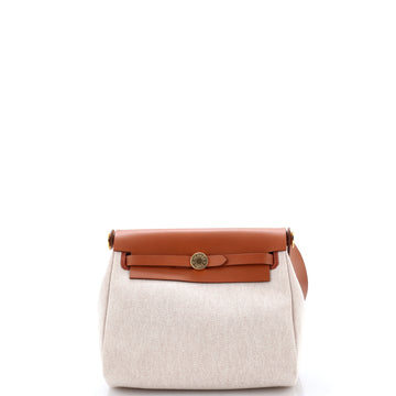 Hermes Herbag Zip Toile and Leather 20