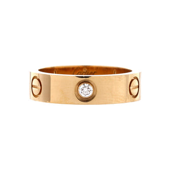 Cartier Love 3 Diamonds Band Ring 18K Yellow Gold with Diamonds