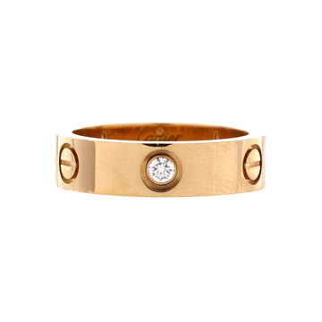 Cartier Love 3 Diamonds Band Ring 18K Yellow Gold with Diamonds