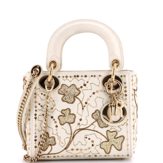 Christian Dior Lady Dior Chain Bag Embroidered Calfskin Mini