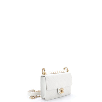 Chanel Chic Pearls Flap Bag Quilted Goatskin with Acrylic Beads Small