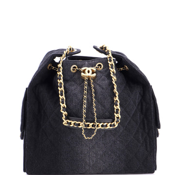 Chanel 25 Hobo Bag Quilted Denim Medium