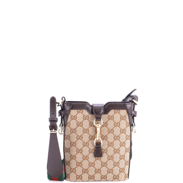 Gucci Bucket Bag GG Canvas with Leather Mini
