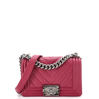 Chanel Boy Flap Bag Chevron Calfskin Small