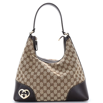 Gucci Lovely Heart Hobo GG Canvas Medium