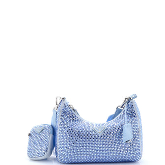 Prada Re-Edition 2005 Shoulder Bag Crystal Embellished Satin Small