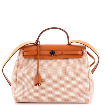 Hermes Herbag Zip Criss Viking Toile and Leather 31