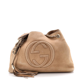 Gucci Soho Chain Strap Shoulder Bag Nubuck Medium