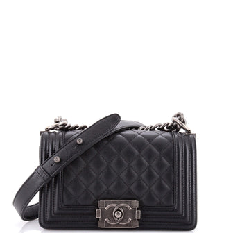 Chanel Boy Flap Bag Quilted Caviar Small