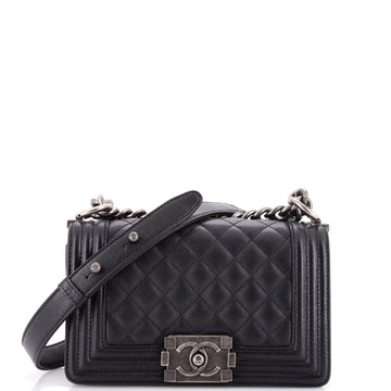 Chanel Boy Flap Bag Quilted Caviar Small