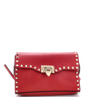 Valentino Garavani Rockstud Flip Lock Flap Bag Leather Medium