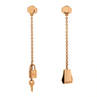 Hermes Kelly Clochette Drop Earrings 18K Rose Gold