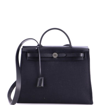 Hermes Herbag Zip Leather and Toile 31