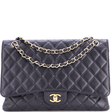 Chanel Classic Single Flap Bag Quilted Caviar Maxi