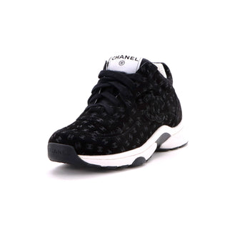 Chanel Women's CC All Over Print Low-Top Sneakers Suede
