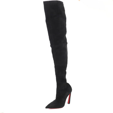 Christian Louboutin Women's Condora Botta Alta Over the Knee Boots Suede 100