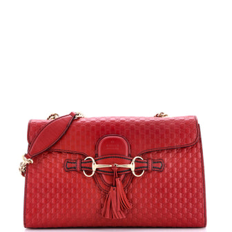 Gucci Emily Chain Flap Bag Microguccissima Leather Medium