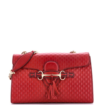 Gucci Emily Chain Flap Bag Microguccissima Leather Medium