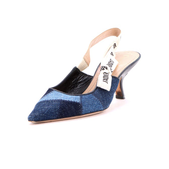 Christian Dior Women's J'Adior Slingback Pumps Patchwork Denim 65