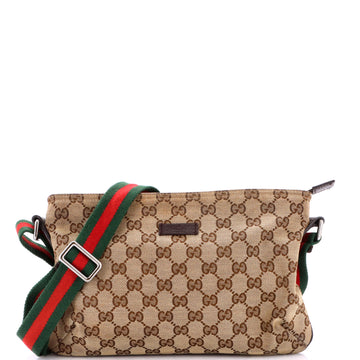 Gucci Web Strap Messenger Bag GG Canvas Small