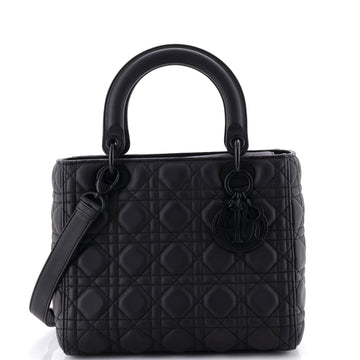 Christian Dior Ultra Matte Lady Dior Bag Cannage Quilt Calfskin Medium