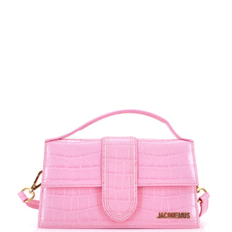 Jacquemus Le Grand Bambino Flap Bag Crocodile Embossed Leather