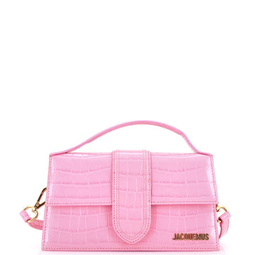 Jacquemus Le Grand Bambino Flap Bag Crocodile Embossed Leather