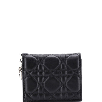 Christian Dior Lady Dior Wallet Cannage Quilt Leather Mini