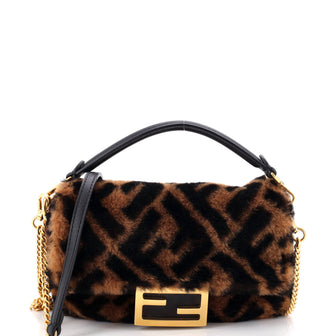 Fendi Baguette NM Bag Zucca Shearling Mini