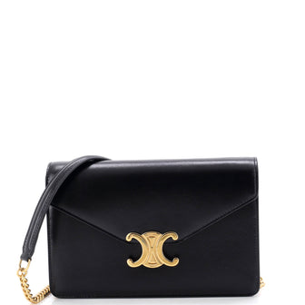 Celine Margo Triomphe Wallet on Chain Leather