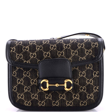 Gucci Horsebit 1955 Shoulder Bag GG Denim Small