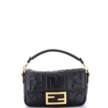 Fendi Baguette NM Bag Zucca Embossed Leather Mini