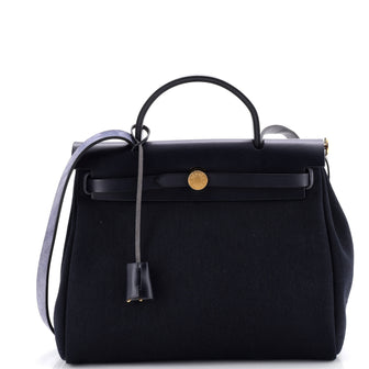 Hermes Herbag Zip Leather and Toile 31